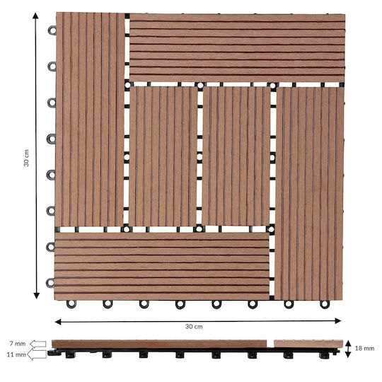 Casaria WPC Gartenbodenbelag Material 30x30cm