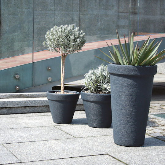 Casaria Set 2 Ghivece De Flori Din Plastic Anthracite