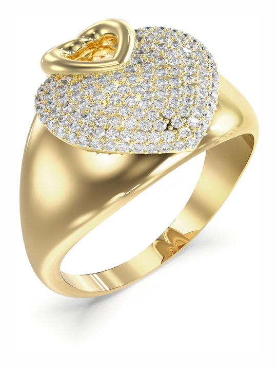Guess Women's Steel Gold Plated Ring Guess Women's Steel Gold Plated Ring