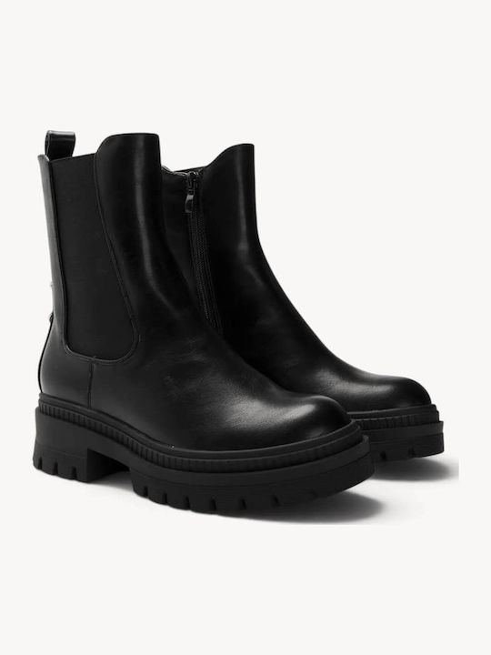 Black Combat Boots Rubber Metal Rings