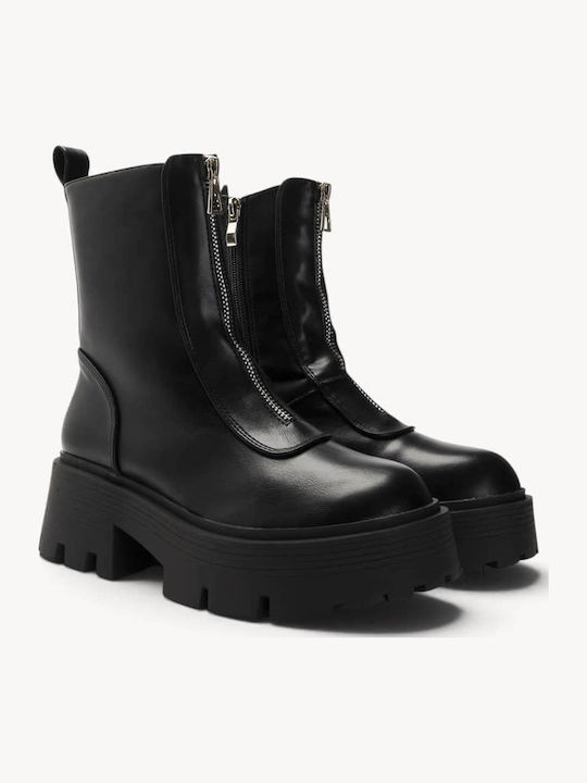 Schwarze Stiefeletten Damen mit Reißverschluss