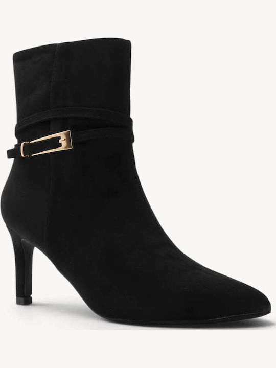 Black Suede Ankle Boots Thin Straps