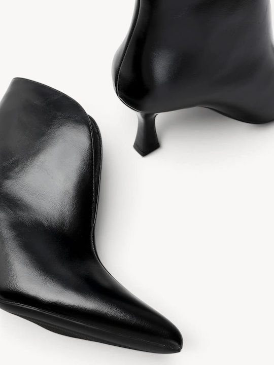 Black Ankle Boots Asymmetric Shaft