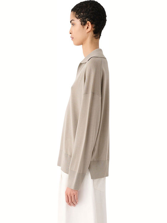 Women's Polo Blouse Grey