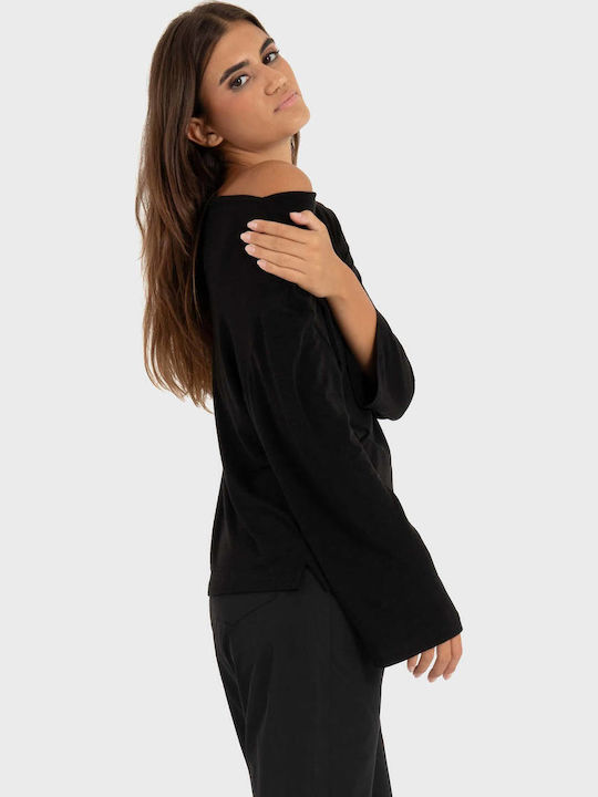 Bluza Damă Mânecă Lungă Black