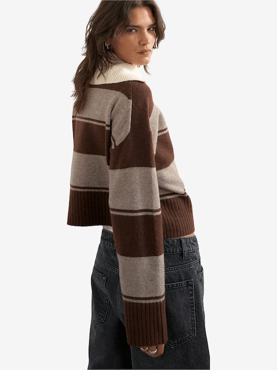 Women's Lingerie Top Striped Brown