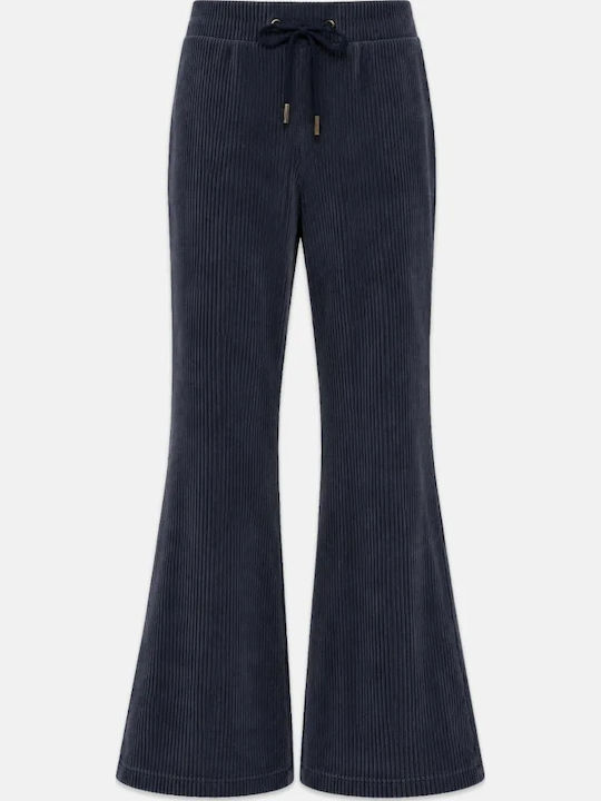 Damen Hochbund Zeigenfolge Capri Beinen Stil Blau Grau