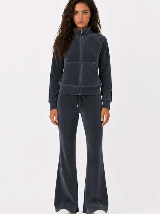 Damen Hochbund Zeigenfolge Capri Beinen Stil Blau Grau