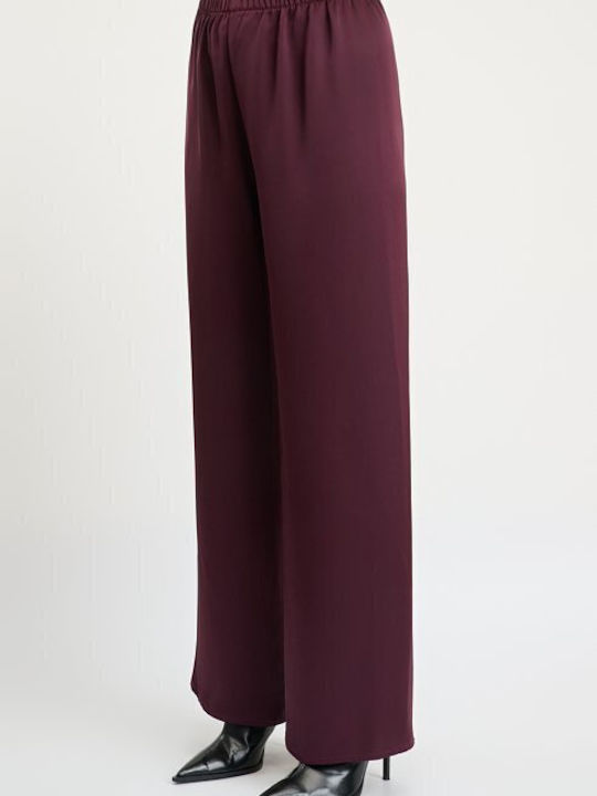 Women's Satin Pantaloons with Elastic Brown