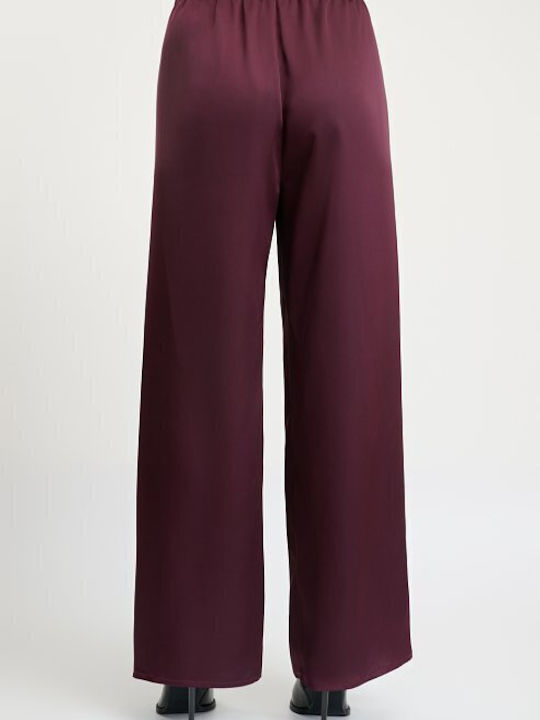Women's Satin Pantaloons with Elastic Brown