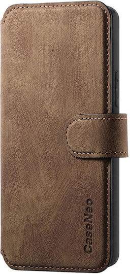 Caseneo Motorola Moto G Max G87 G77 G67 Case Retro Leather Wallet Brown