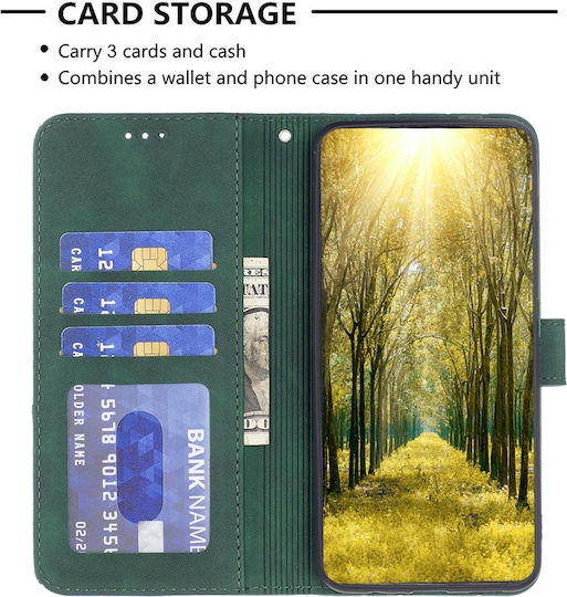 Binfen Color Motorola Edge 50 5g Fusion Leather Wallet Green Mobile Phone Case