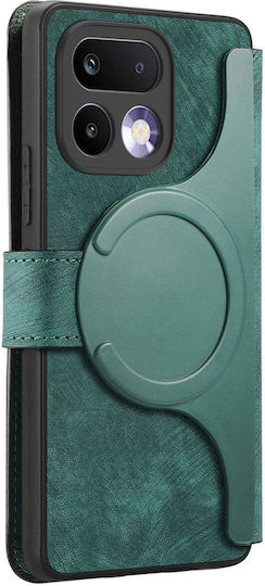 Caseneo Realme 16 Pro 5g Husă Retro din Piele Portofel Verde