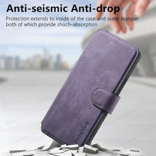 Caseneo Motorola Edge 50 Fusion Magsafe Retro Leather Wallet Purple