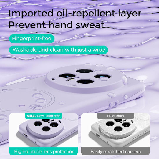 Abeel Honor Magic8 Lite/x9d 5g/honor X70 5g Thin Circle Magsafe Silicone Lilac Purple Mobile Phone Case