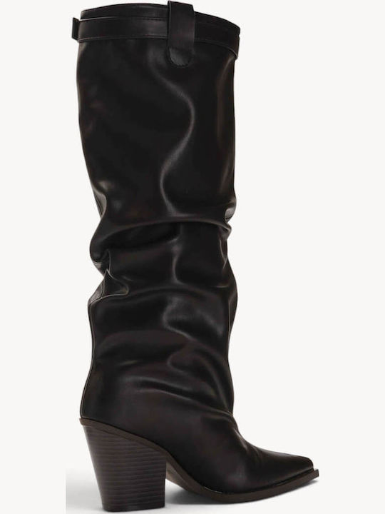 Braune Western Damenstiefel mit Schnalle und Riemen