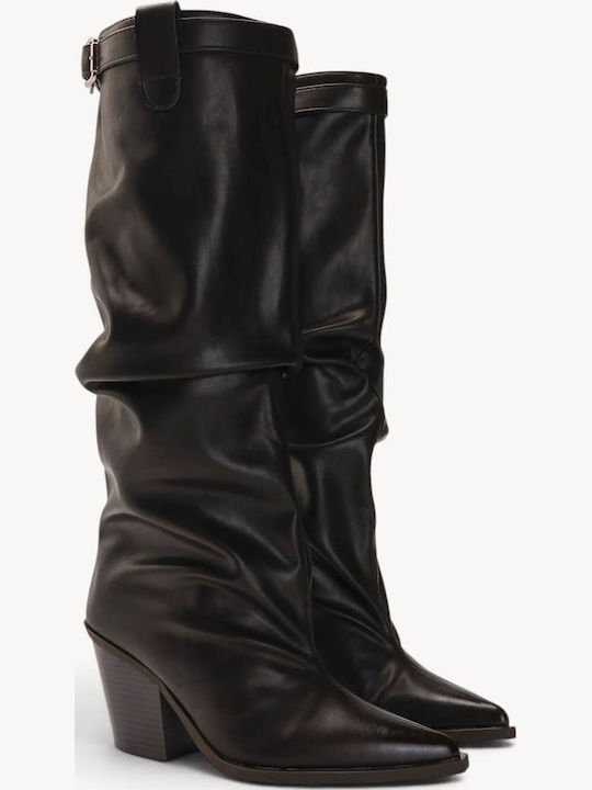 Braune Western Damenstiefel mit Schnalle und Riemen