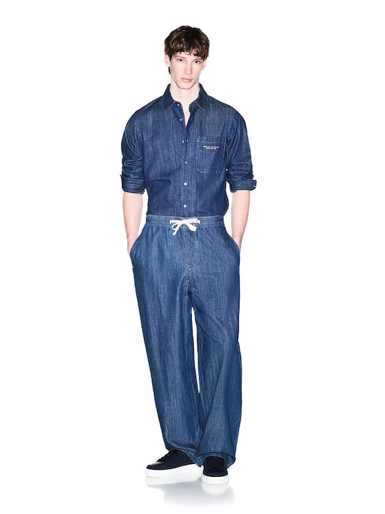 Cămașă Din Denim cu Mâneci Lungi, Croială Regular Fit, Albastră