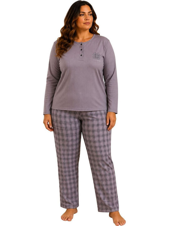 Lindros Winter Women's Pyjama Set Grey