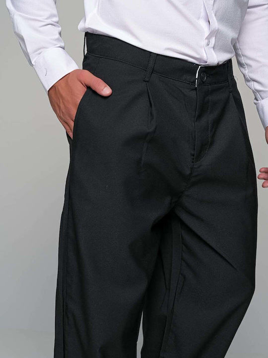 Ariston Ανδρικό Παντελόνι Relaxed Fit Μαυρο