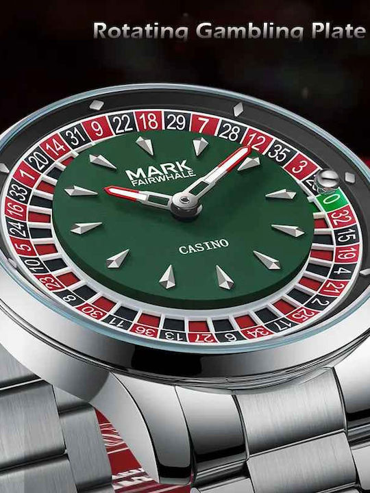Mark Fairwhale Fw- Ceas Bărbătesc 43mm Cu Baterie Cu Brățară Metalică Transparentă