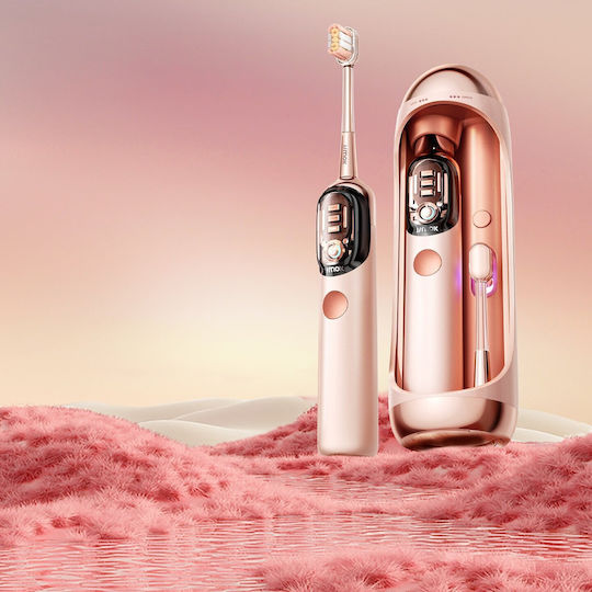 JIMOK Water Flosser με Αισθητήρα Πίεσης και Θήκη Ταξιδίου Ροζ Χρυσό