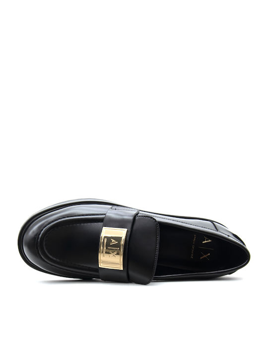 Leather Women's Loafers in Black Colour