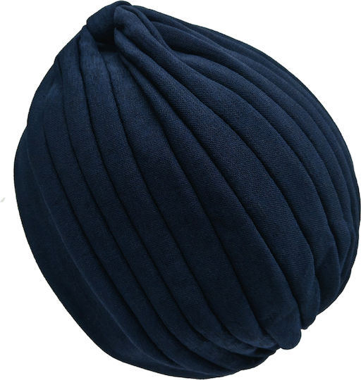 Turban Bumbac-Lycra Plisuri Nod Albastru