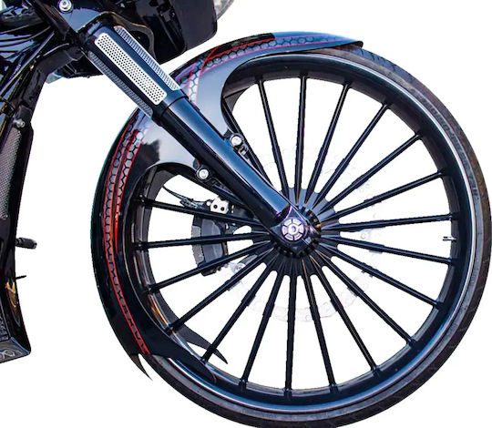 Paul Yaffe Front Fender Talon21-14l-b Talon Harley Davidson Flhtk 1868 Abs 19-24
