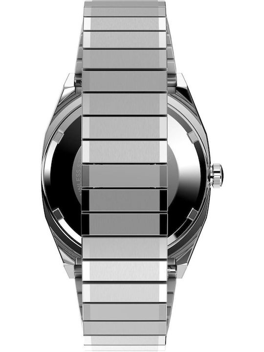 Timex Дамски часовник 34mm Кварцов със сребрист стоманен браслет Timex Дамски часовник 34mm Кварцов със сребрист стоманен браслет