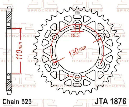 Vorderes Ritzel Aluminium 0 Zähne Jta1876.44schwarz