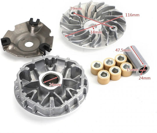 Roc Variator Vorderseite Pcx125/150 2010-2013 + Flügel Set Kinas