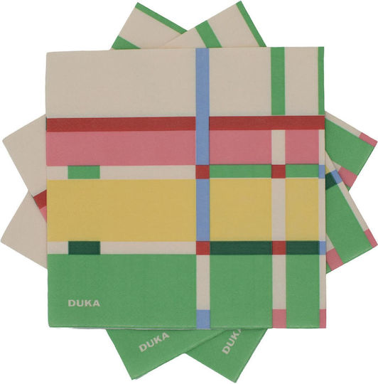 Dekorative Party-Servietten Nielsen 33x33cm 20 Stück Bunte Farbe Duka