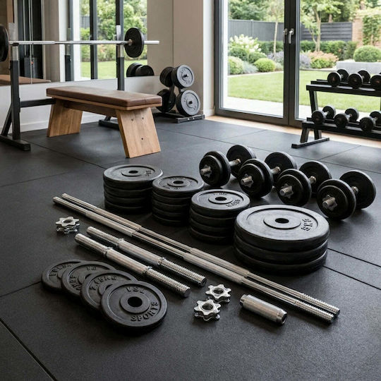 VSL Sports TitanSet 50 Hantelset mit Stange Gesamtgewicht 50kg im Koffer