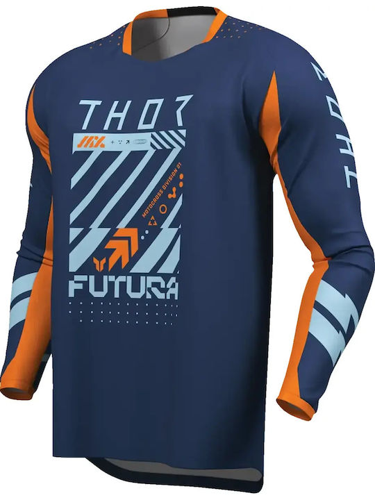 Ανδρική Μπλούζα Motocross Μακρυμάνικη Navy Μπλε Χρώμα