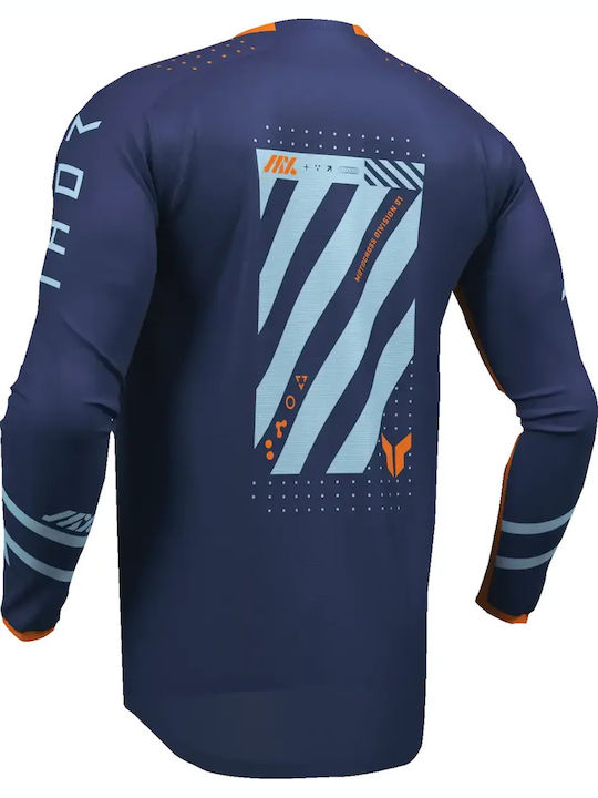 Kids Motocross Long-Sleeved Riding Jersey Navy Blue Color