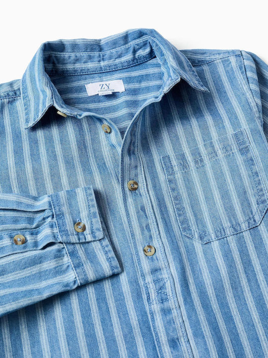 Kinderhemd Langärmelig Denim Blau