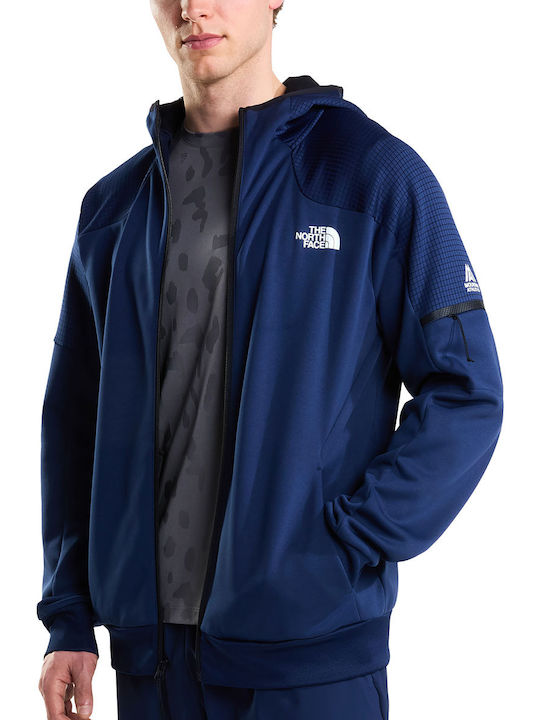 Full Men's Fleece Jacket Hooded Navy Blue
