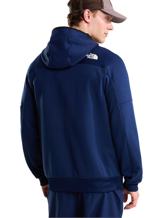 Full Men's Fleece Jacket Hooded Navy Blue