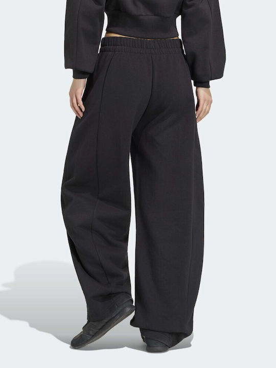 Essentials Παντελόνι Φόρμας με Λάστιχο Fleece Μαύρο