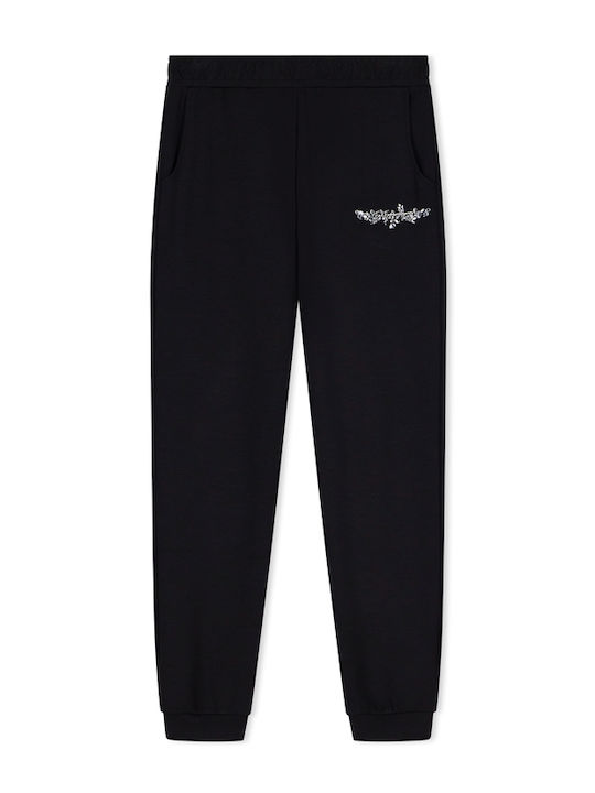 Damen Jogginghosen mit Jogger Hohe Taille Schwarz