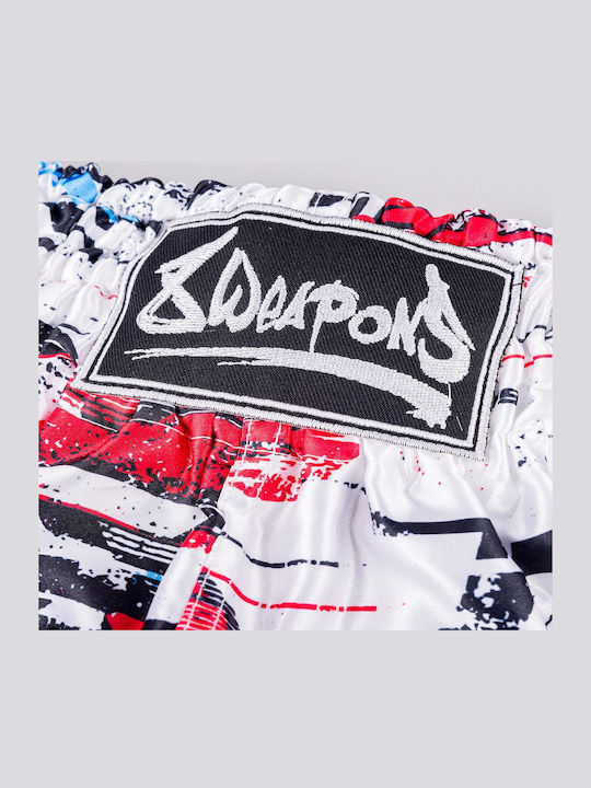 Muay Thai Boxing Shorts 8 Weapons Cut Like A Blade 2.0 White