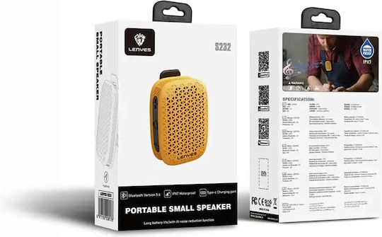 Lenyes S232 Wasserfestes Bluetooth Lautsprecher 3W Gelbes