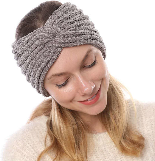 Unisex Stirnband Aus Strick in Grau Farbe
