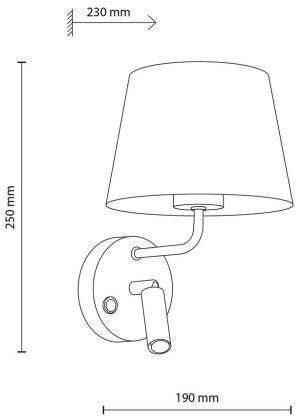 TK Lighting Maja Светлина за Стена с Цокъл E27