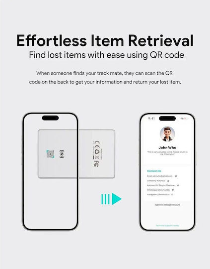 Aukey Track Mate 3 Kompatibel mit Apple Find My Silber