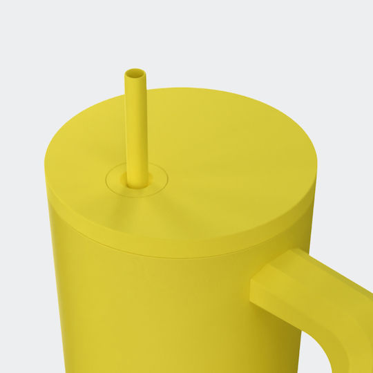 Estia Straw Tumbler XL Save The Aegean Рециклируем Чаша с дръжка Термос Неръждаема стомана Без BPA 900ml Sunbeam с Сламка и Дръжка