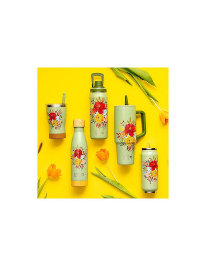 Nava "we Care" Бутилка Термос Неръждаема стомана 500ml Зелен Floral