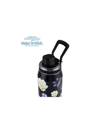 Nava "we Care" Бутилка Термос Неръждаема Стомана 500ml Black Floral