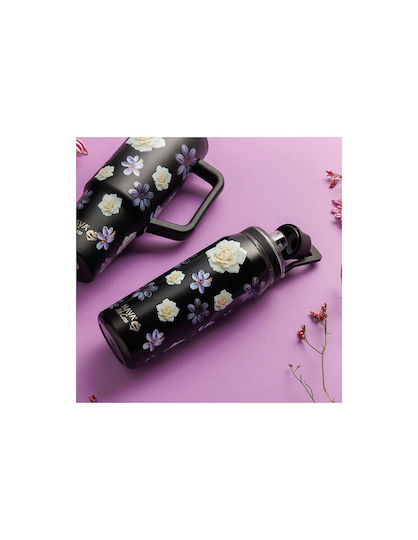 Nava "we Care" Бутилка Термос Неръждаема Стомана 500ml Black Floral